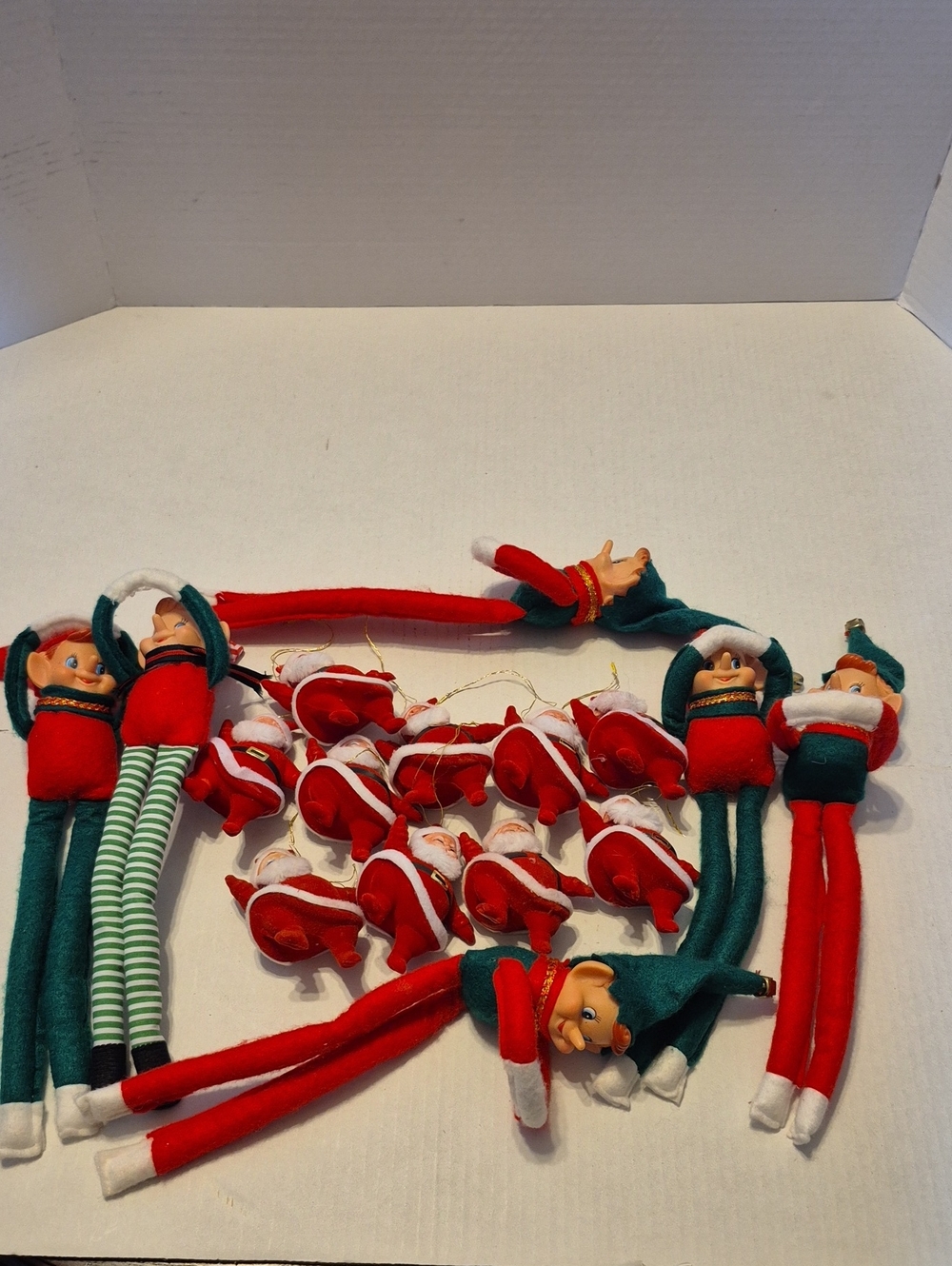 HUGE LOT OF VTG Mid-centry Modern Kitsch  Santas And Knee Hugging Elfs/pixies